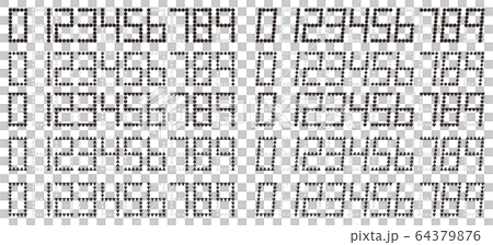 電卓数字 イラスト1 モノクロのイラスト素材