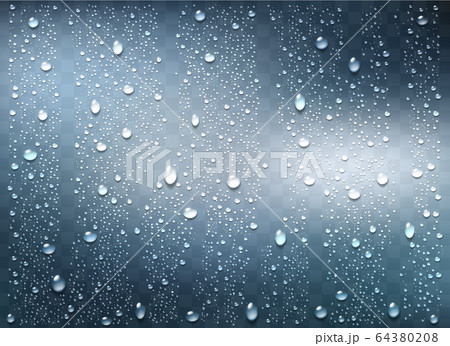 Realistic Water Droplets On The Transparentのイラスト素材