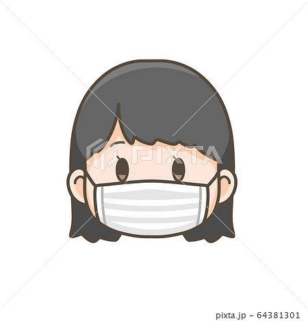 マスク姿の女性のイラスト 64381301