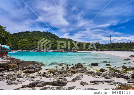 Gorgeous tropical beach at morning  in Thailand 64381519