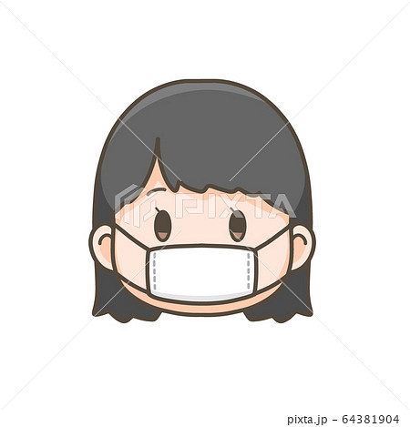 マスク姿の女性のイラスト マスク姿の女性のイラスト 64381904