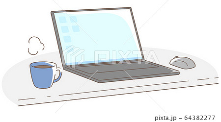 ノートパソコンとコーヒー 64382277