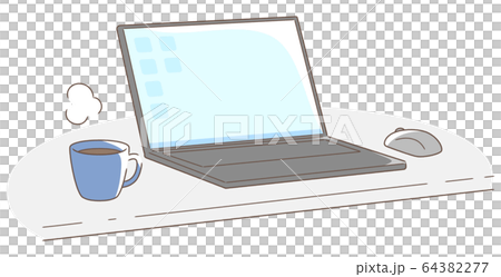 ノートパソコンとコーヒー 64382277