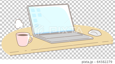 ノートパソコンとコーヒー 64382279