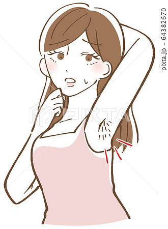 ワキ　ムダ毛　美容　イラスト 64382670