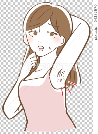 ワキ　ムダ毛　美容　イラスト 64382670