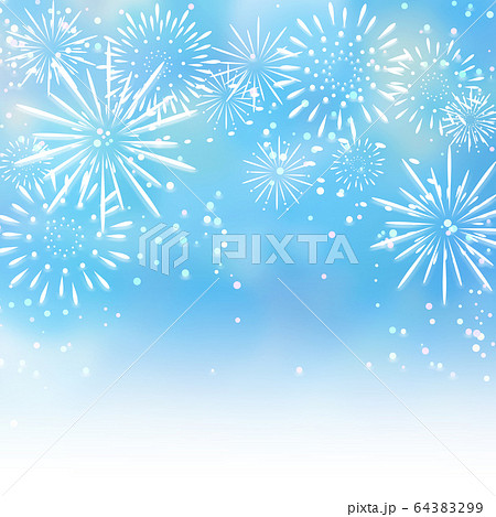 花火　青背景 64383299