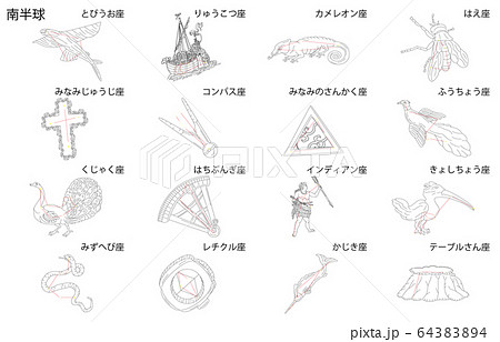 南半球の星座白名称 南半球の星座白名称 64383894