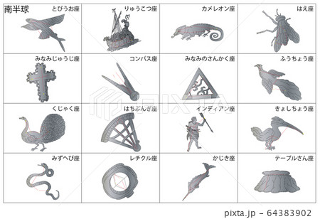 南半球の星座線なし枠名称 64383902
