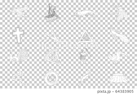 南半球の星座線なし白 64383905