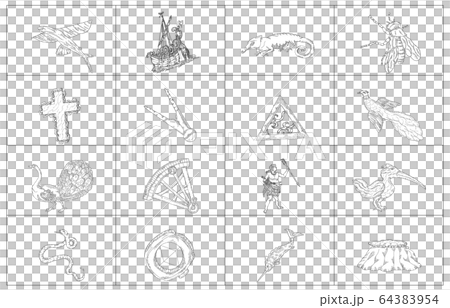 南半球の星座影あり線なし白枠 南半球の星座影あり線なし白枠 64383954
