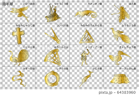 南半球の星座影あり線なし金枠名称 64383960