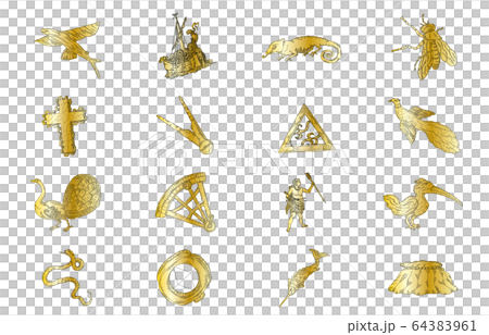 南半球の星座影あり線なし金 64383961