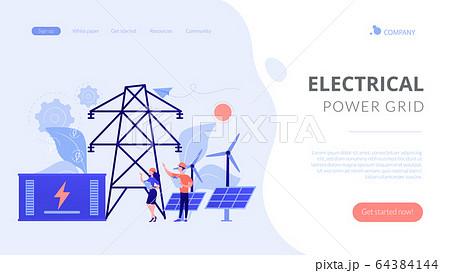 Energy storage concept landing page. 64384144
