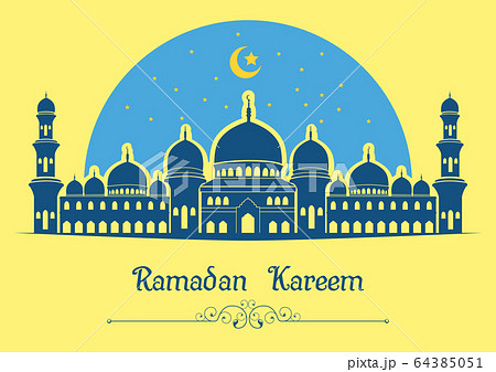 Ramadan kareem background with mosque on yellow background Ramadan kareem background with mosque on yellow background 64385051