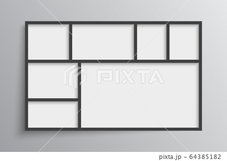 Vector empty collage board seven images, photos 64385182