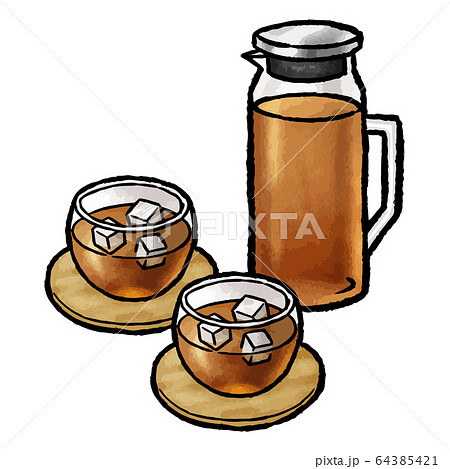 麦茶のイラスト素材 64385421 Pixta