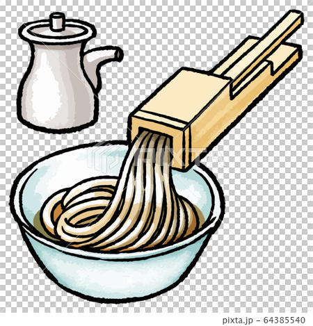 ところてんとところてん突きのイラスト 64385540