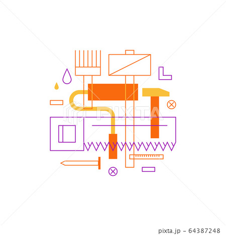 Construction instruments pattern and backdrop 64387248