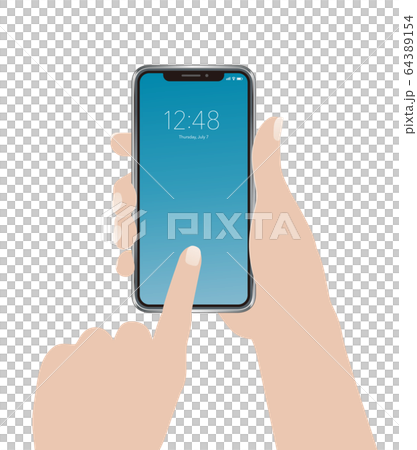 スマートフォンと手 64389154