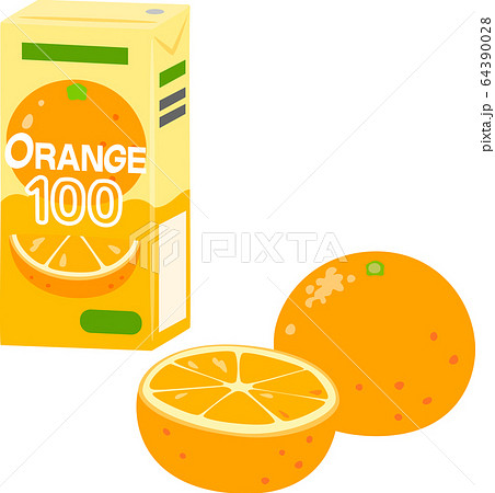 紙パックのオレンジジュース のイラスト素材