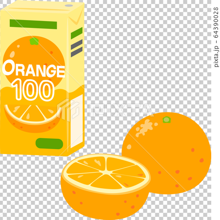 紙パックのオレンジジュース のイラスト素材
