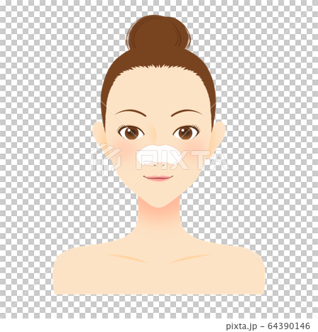 鼻パック 女性 美容 イラスト 鼻パック 女性 美容 イラスト 64390146