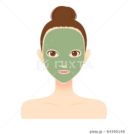 泥パック 女性 美容 イラスト 泥パック 女性 美容 イラスト 64390149