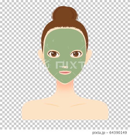 泥パック 女性 美容 イラスト 泥パック 女性 美容 イラスト 64390149