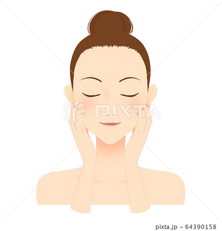 女性 美容 目を閉じる イラスト のイラスト素材