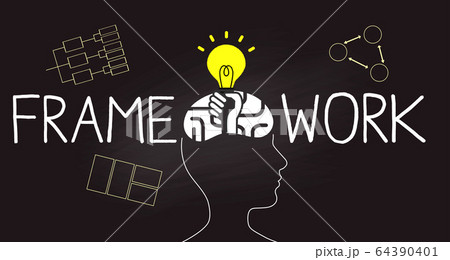 フレームワーク の黒板イラストイメージのイラスト素材