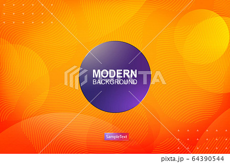 Yellow design with thin wavy lines, blue frame with a gradient 64390544