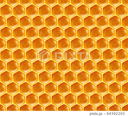 Seamless honeycomb texture background. Vector illustration. 64392203