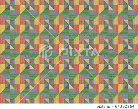 切りちがい枡　テクスチャ　パターン　寄木 64392264