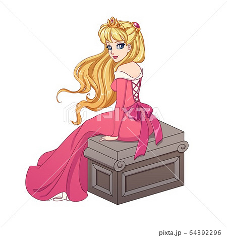 Beautiful cartoon princess with blonde hair Beautiful cartoon princess with blonde hair 64392296