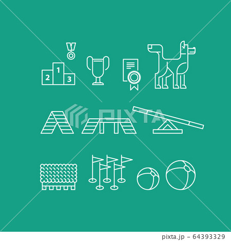 Dog show exhibition event icons 64393329