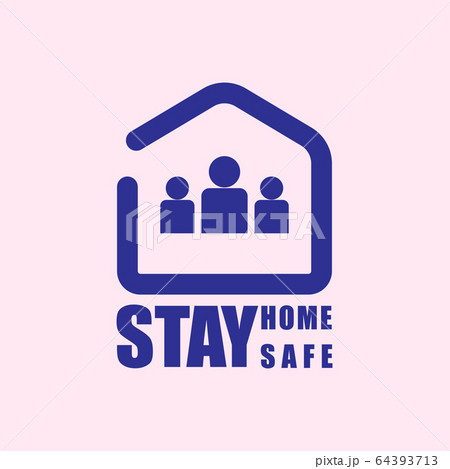 Family stay at home, Stay Safe icon awareness 64393713