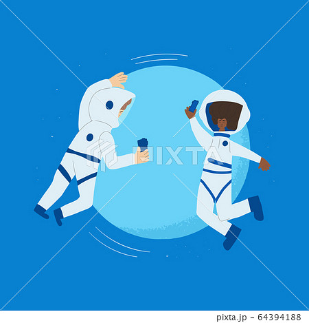 Astronaut in open space Man floating in universe 64394188