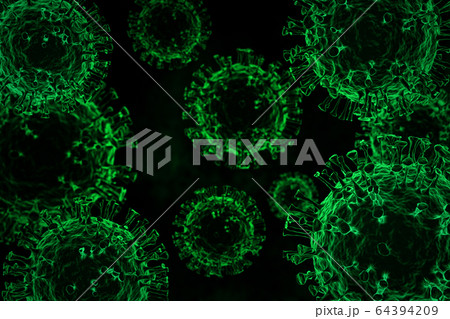 Coronavirus 2019-nCoV 3D rendering model. Coronavirus 2019-nCoV 3D rendering model. 64394209
