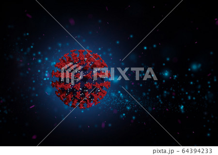 Coronavirus 2019-nCoV 3D rendering model. Coronavirus 2019-nCoV 3D rendering model. 64394233