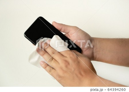 Coronavirus Cleaning mobile phone screen virus Coronavirus Cleaning mobile phone screen virus 64394260