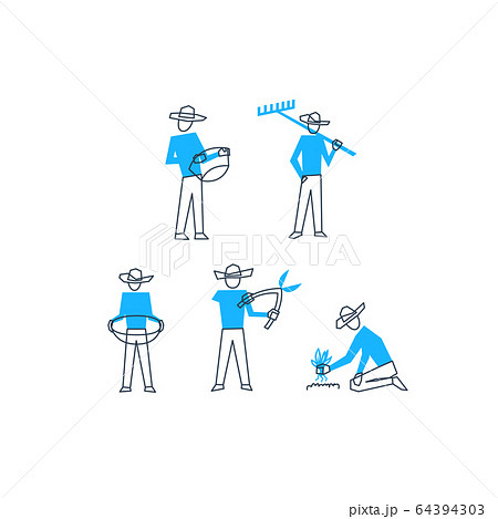 Working men at farm, season works 64394303