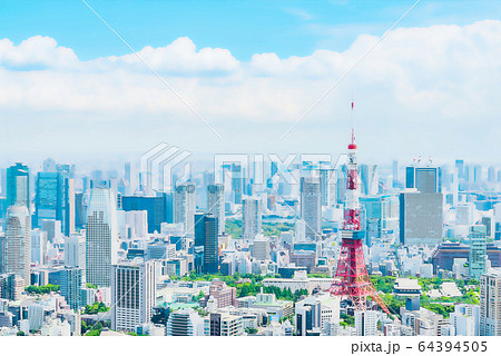 東京の風景 アニメ風のイラスト素材