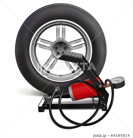 Vector Car Wheel with Pump Vector Car Wheel with Pump 64395614