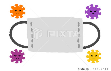 ガーゼマスク　布マスク　ウイルス 64395711