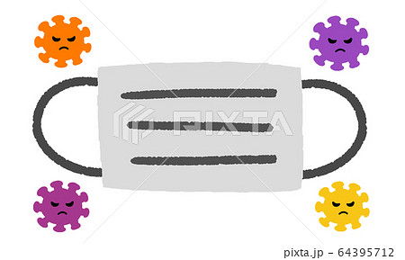 使い捨てマスク　ウイルス 64395712