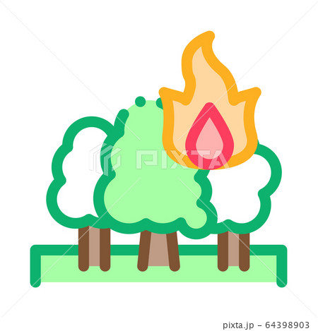 wildfire icon vector outline illustration 64398903