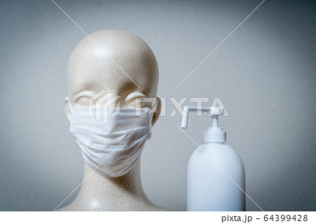 マスク　消毒　予防 64399428