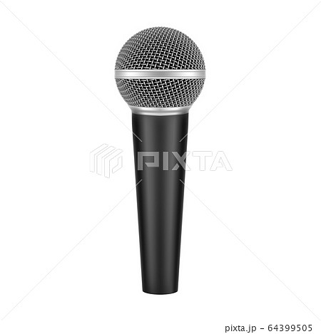 Realistic vector 3D modern microphone with handle 64399505