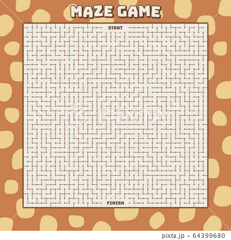 Maze puzzle game with giraffe skin concept background. Labyrinth conundrum hard level. Maze puzzle game with giraffe skin concept background. Labyrinth conundrum hard level. 64399680
